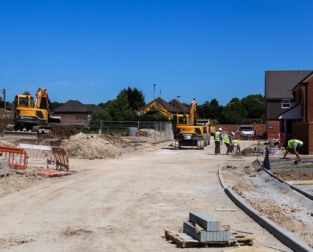 Mackoy Groundworks Site Overview in Whitchurch for Barratt