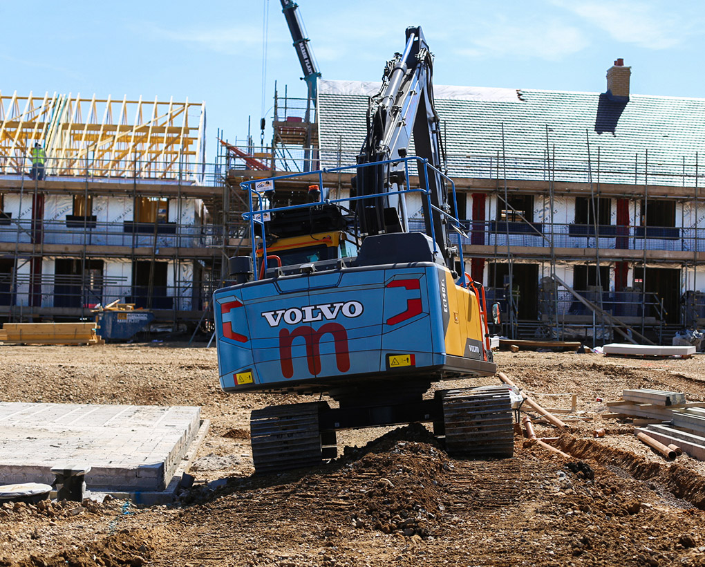 Mackoy Groundworks Excavator on site at North Stoneham Park for Highwood