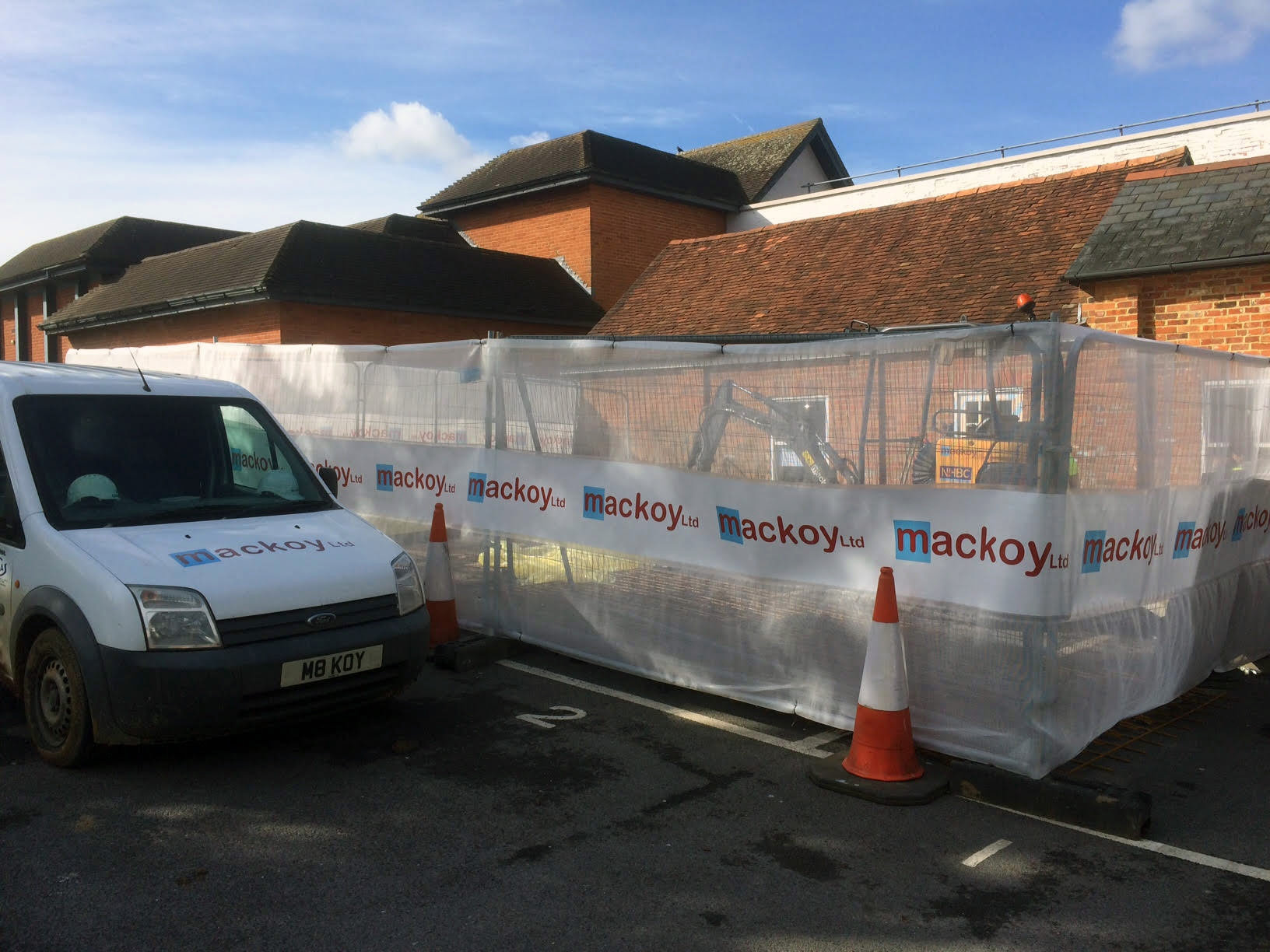 Mackoy Groundworks and Civil Engineering Branded Van and Banner