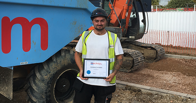 Groundworks Site Award Winner on Mackoy Groundworks and Civil Engineering Site