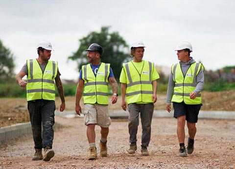 Unless you're driving one of our dumpers **there's no sitting down** in our gangs.