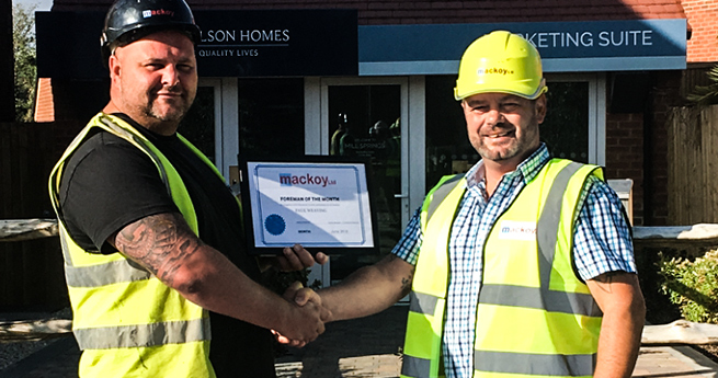Mackoy Ltd Groundworks and Civil Engineering June Site Manager Award Winner on Site